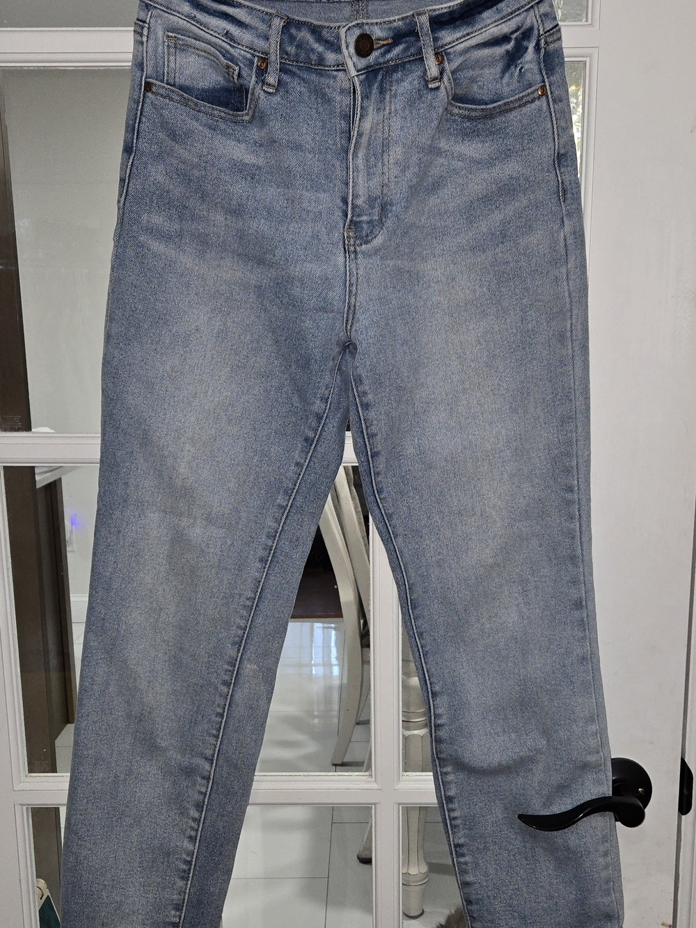 RSQ High-Rise Straight Leg Jeans - Light Blue Denim
